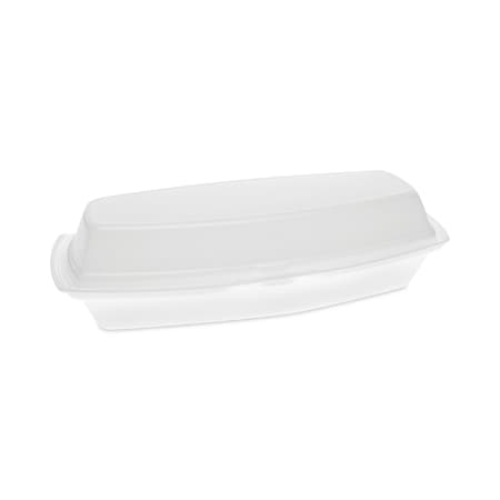 Pactiv Foam Hinged Lid Container, Single Tab Lock, 7.25x3x2, 1-Cmp, Wt, PK504 YTH100980000